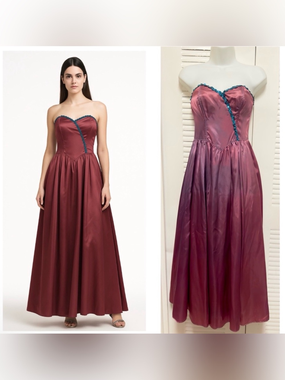 RARE Gunne Sax Jessica McClintock 70's Vintage Sequins Satin Dress Size 5